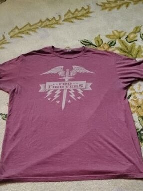 Men's Purple Vintage XL Foo Fighters Band Nirvana Dave Grohl Optima Shirt Grunge